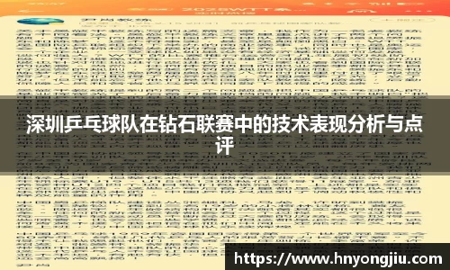 深圳乒乓球队在钻石联赛中的技术表现分析与点评